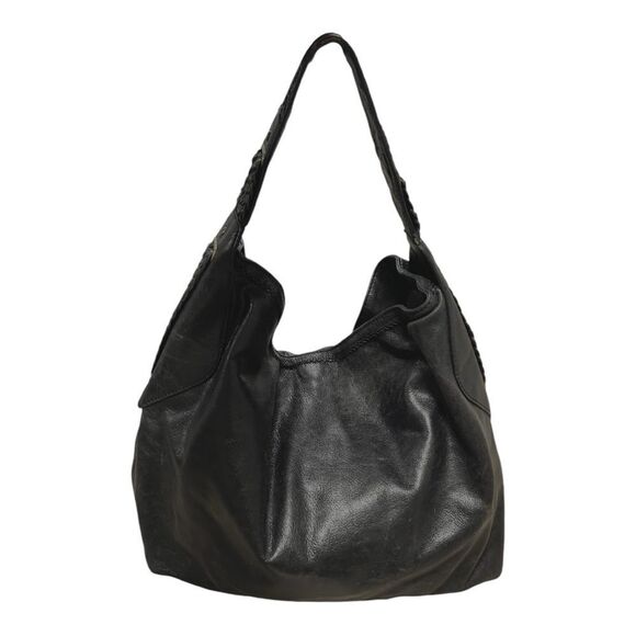 Cole Haan Handbags - Cole Haan Women’s Black Leather Hobo Bag with Braided Detailing